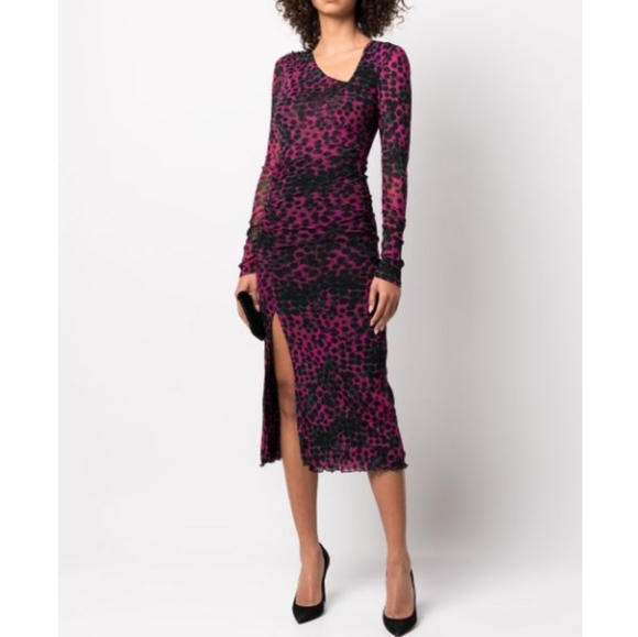 NWT DVF | Edyna Asymmetrical Midi Mesh Dress - Picture 7 of 10